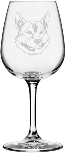 Miniatura 257 de Copa de vino de 12.75 onzas con diseño de perro grabado