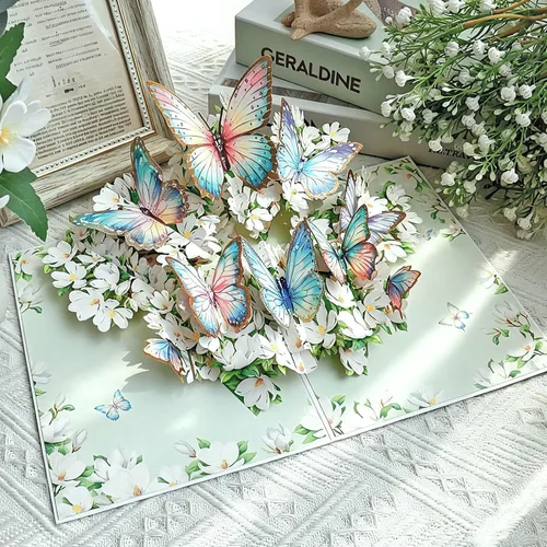 Miniatura 3 de Butterfly Birthday Card, Pop up Birthday Cards for Women Wife Kids, 3D Greeting Cards, Thank You Card, Anniversary Card, Butterfly Gifts for Women