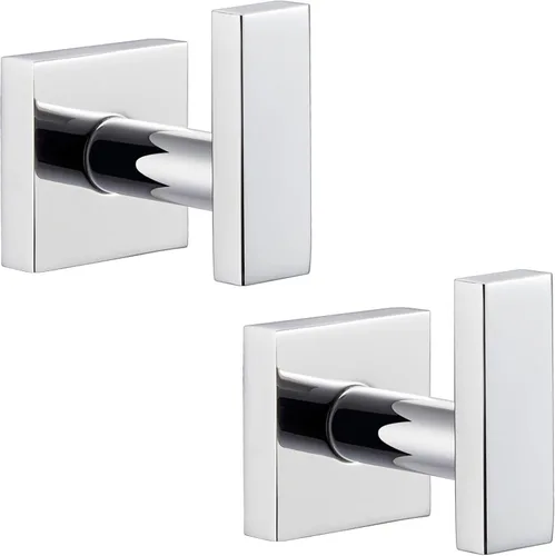 Angle Simple Paquete de 2 ganchos para toallas de baño, soporte cuadrado de acero inoxidable para pared, gancho de pared para baño, cocina, garaje,