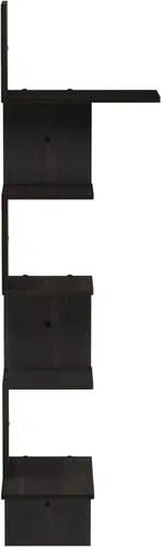 Miniatura 6 de Furinno Estantería radial para esquina de pared, montaje flotante de 3 niveles Espresso / negro