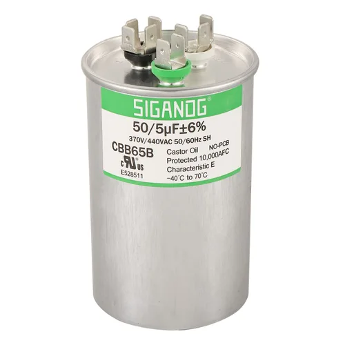 Miniatura 16 de 80/5 uF 80+5 MFD 370V o 440V CBB65 Capacitor Redondo de Arranque de Doble Funcionamiento 80 5 uF MFD 370 440 Voltios VAC para Condensador