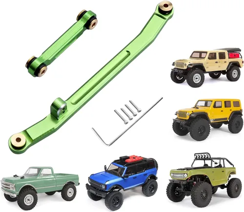Miniatura 11 de Hobbypark Varilla de dirección de aluminio Enlaces de amarre de alto ajuste para Axial SCX24 Gladiator Bronco C10 JLU Deadbolt B17 1/24 RC Crawler
