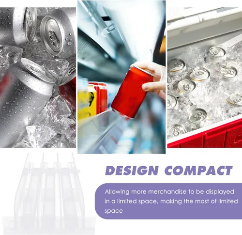 Miniatura 8 de Zerodeko Dispensador de bebidas para nevera: 3 unids Organizador de latas de soda autoempujante para refrigerador Empujador de bebidas ajustable