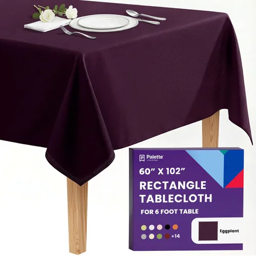 Miniatura 10 de Gee Di Moda - Mantel rectangular de 60 x 84 pulgadas – Mantel rectangular de poliéster lavable para mesa de 5 pies