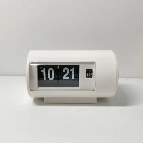 Miniatura 4 de BHning Reloj de mesa retro Reloj automático Flip 12 Horas AM/PM Formato Pantalla Reloj Reloj de escritorio Flip Page Turning Relojes (blanco)