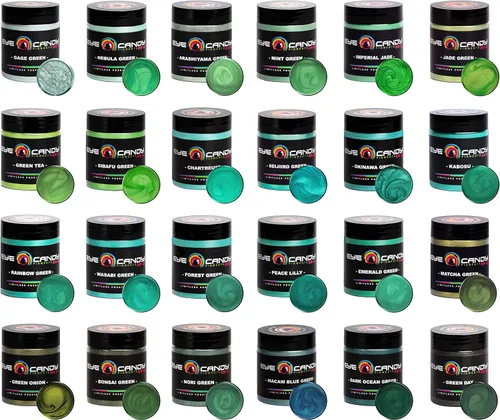 Miniatura 9 de Eye Candy Polvo de pigmento de mica prémium Kaiso Green (50 G), multiusos, aditivo para artes y manualidades, epoxi, arte de resina, esmalte