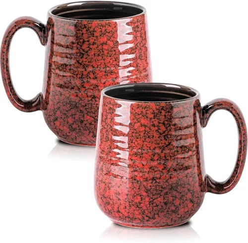 Miniatura 23 de HASENSE - Taza de café de cerámica grande de 20 onzas con gran asa, taza de té de cerámica para oficina y hogar, taza grande de regalo para papá