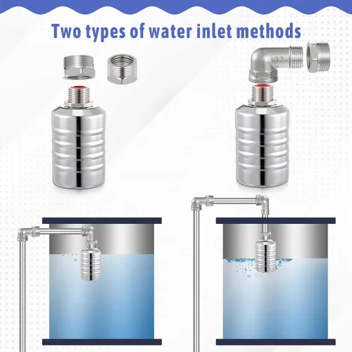 Miniatura 5 de Válvula de flotador de acero inoxidable 304 con control automático de nivel de agua, válvula de flotador de 1/2 a 3/4 pulgadas con cierre automático