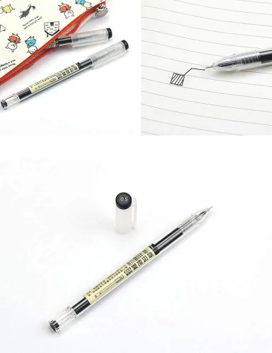 Miniatura 7 de sencoo Paquete de 12 bolígrafos de tinta de gel negro, bolígrafos de punta extra fina, bolígrafo de 0.014 in, negro, oficina, escuela, papelería