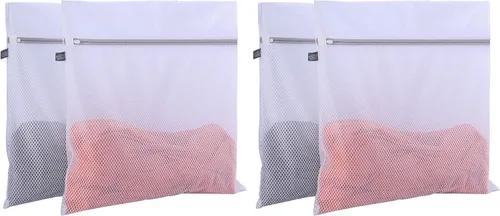 Miniatura 12 de Kimmama Bolsas de malla para lavado de lavandería, bolsas de lencería para lavar delicados, bolsas de malla para lavadora, red blanca, cremallera