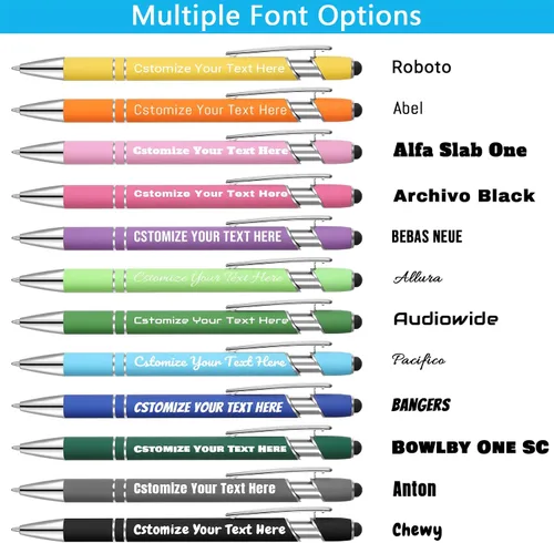 Miniatura 4 de Kingluu 24 unidades de bolígrafos personalizados con lápiz óptico, escritura suave, tinta negra, bolígrafos personalizados con su nombre, logotipo