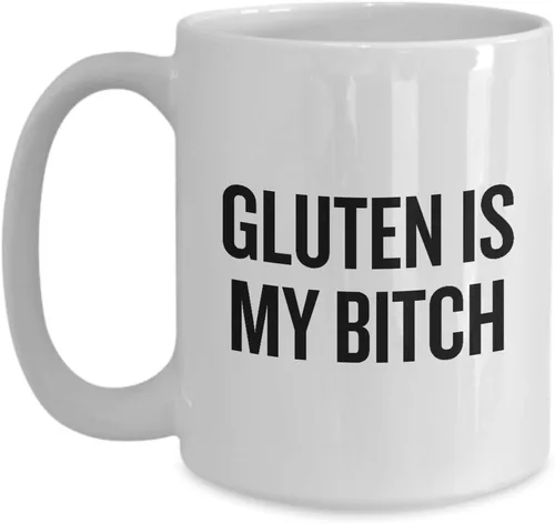 Miniatura 3 de realpeoplegoods Taza divertida sin gluten, regalo de dieta sin gluten, gluten es mi perra, conciencia celíaca, taza de gluten