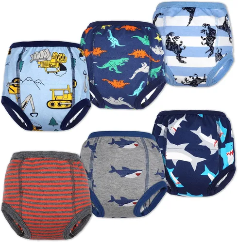 Miniatura 6 de MooMoo Baby Ropa interior de entrenamiento para niños y niñas, pantalones de entrenamiento absorbentes para niñas 2T-7T Azul (paquete de 8)