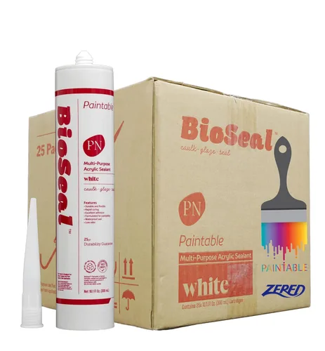 Miniatura 7 de White BioSeal - Calafateo de silicona de látex acrílico multiusos - Pintable - Calafateo de silicona blanca de 10.1 onzas (18)