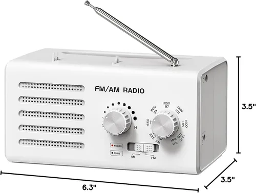 Miniatura 8 de Radio AM FM portátil, radio transistor Goodes enchufable de pared con batería con la mejor recepción, altavoz fuerte, excelente sonido, radios