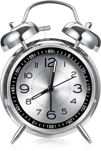 Miniatura 2 de Cadmos Reloj despertador con alarma fuerte para personas que duermen profundamente, diseño retro de 10 cm, silencioso, sin tic-tac, de cuarzo
