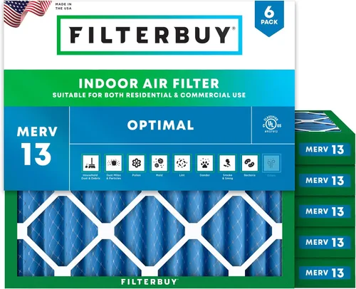 Miniatura 31 de Filterbuy Filtro de aire MERV 13 de 8 x 14 x 1 pulgadas para defensa óptima contra el humo y la alergia (paquete de 6), repuesto de filtros