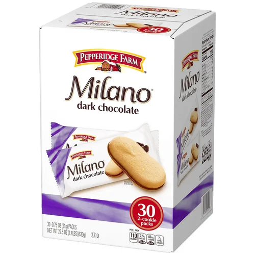 Miniatura 5 de Pepperidge Farm Milano - Galletas de chocolate negro, caja de 30 paquetes, 2 galletas por paquete