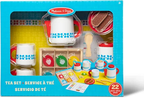 Miniatura 3 de Melissa & Doug 22 piezas Steep y Serve Juego de té de madera, accesorios de cocina y alimentos.