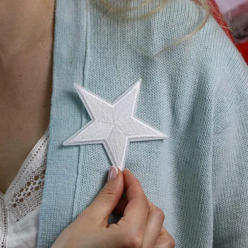 Miniatura 3 de Parches para planchar - Parche de estrella blanca para planchar en 1 unids Parche bordado Applique Star S-43