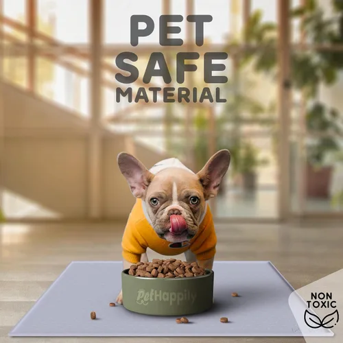 Miniatura 3 de Tapete de Comida para Perros – Tapete para Perros con Bordes Elevados para Comida y Agua Previene Derrames, Tapetes Impermeables para Comida