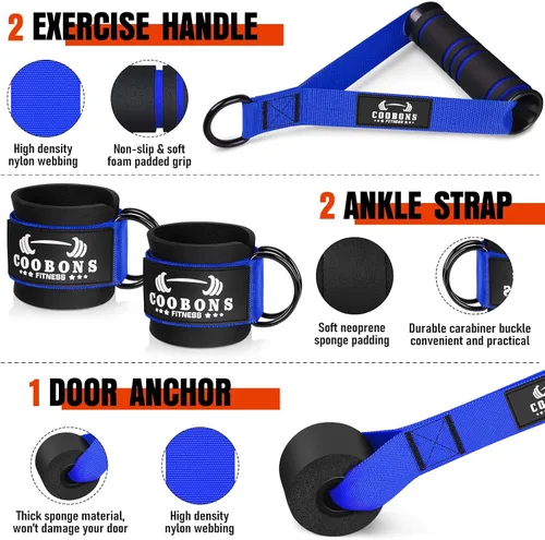 Miniatura 3 de Bandas de resistencia pesada para entrenamiento, bandas de ejercicio de 300 libras con asas, bandas de entrenamiento para hombres, juego de bandas