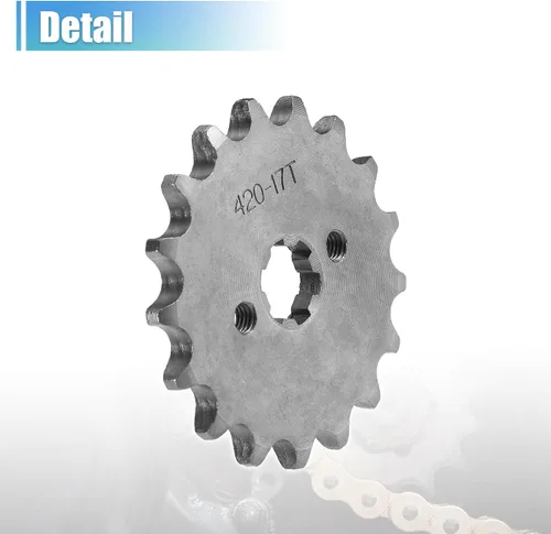 Miniatura 6 de X AUTOHAUX 1 juego de 420 estilo 17 dientes 0.669 in ID motocicleta piñón delantero motor apto para motocicleta 50cc 70cc 110cc 125cc motocicleta