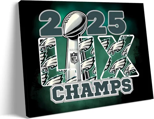 Miniatura 9 de B.B.F MAKE 2025 Arte de Pared en Lienzo Super Bowl Águilas Campeones Póster Impreso Philadelphia Hurts Pintura en Lienzo Decoración de Pared Imagen