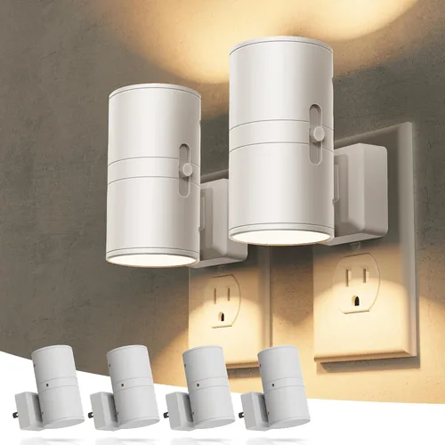 Miniatura 10 de Briignite - Luces nocturnas led enchufables, 3CCT, sensor de anochecer a amanecer, de 3000 K, regulable para pasillo, dormitorio, escalera, paquete