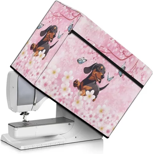 Miniatura 41 de Funda para máquina de coser de mariposas y flores con prácticos bolsillos, funda protectora con asa, para la mayoría de máquinas de coser estándar