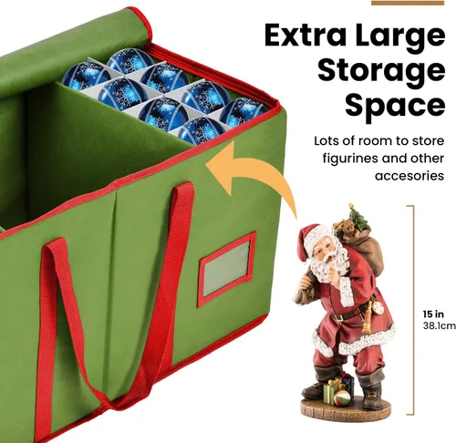Miniatura 3 de Holiday Cheer Almacenamiento Premium de Adornos Navideños – Contenedor de Almacenamiento Navideño Perfecto para Decoraciones Navideñas y Caja