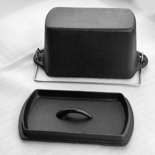 Miniatura 3 de Voulosimi Molde de hierro fundido para horno – 4.33 x 4.92 x 8.66 pulgadas, moldes para pan duraderos rectangulares para hornear en casa