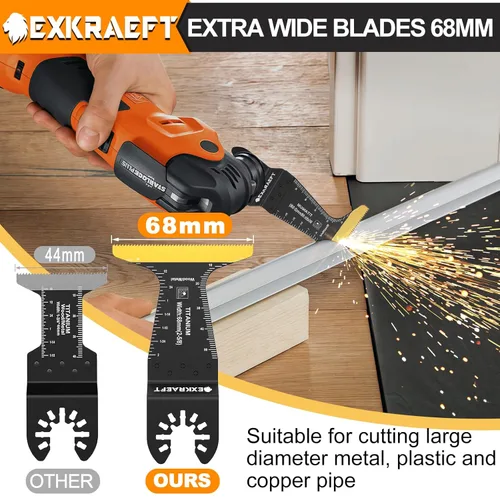 Miniatura 4 de EXKRAEFT 30 cuchillas oscilantes para herramientas, multiherramientas universales de titanio para clavos de metal, madera, plástico y material duro