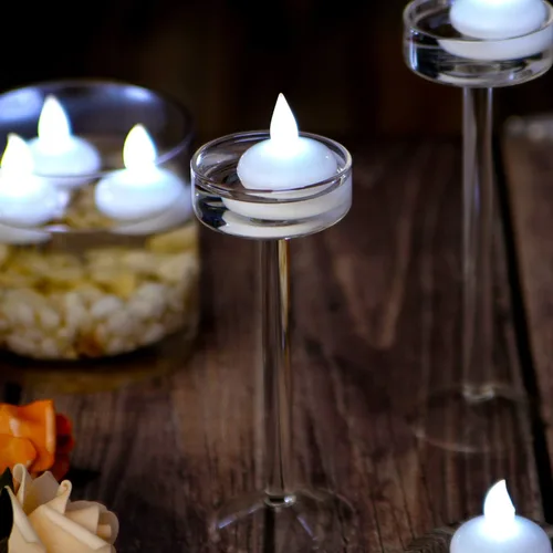 Miniatura 5 de IMAGE Velas flotantes, velas LED flotantes sin llama, paquete de 12 velas impermeables para boda, fiesta, spa, hogar, decoración interior y Blanco