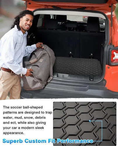 Miniatura 4 de Cartist Forro de Carga Compatible con Jeep Renegade 2015-2024 Alfombrilla de Maletero Forro Trasero de Automóvil Negro