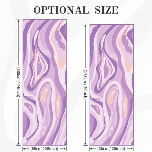 Miniatura 4 de Toalla para tapete de yoga con grandes bolsillos en las esquinas, tapete de microfibra de agarre antideslizante para yoga caliente, pilates y Morado