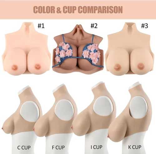 Miniatura 5 de Noblelady Pechos falsos enormes con forma de pecho de silicona con relleno de silicona realista para crossdresser transgénero cosplay, #1, taza K