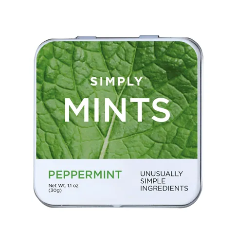SIMPLY MINTS - Mentas naturales de menta piperita para el aliento, paquete de 6 (180 piezas), hechas con aceite de menta piperita real | Sin