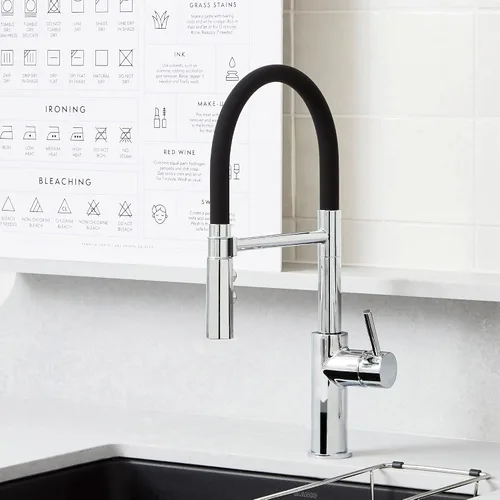 Miniatura 3 de BLANCO 402447 CATRIS Flexo Semi-Pro Pull-Down Grifo De Cocina De Arco Alto 1.5 GPM - Cromo