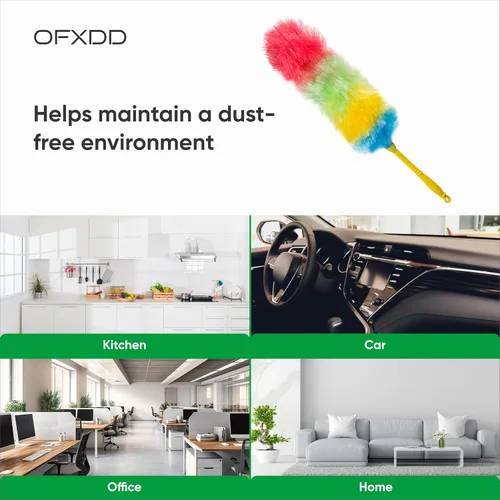 Miniatura 5 de Coloridos plumeros de cerdas duras estáticas para limpieza – Cepillo magnético resistente para el polvo para muebles – Limpieza antiestática