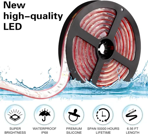 Miniatura 6 de Tira de luces LED marinas, 12 V, 6.56 pies, IP68, impermeable, luces LED subacuáticas, luz interior de barco, luces de cubierta de barco, luces