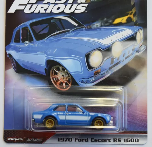 Miniatura 2 de Hot Wheels Fast & Furious Importaciones Rápidas Premium, Azul 1970 Ford Escort Rs 1600 3/5