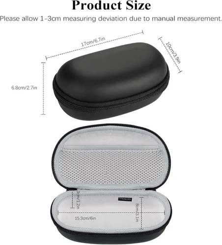 Miniatura 2 de MoKo Estuche para lentes de sol con mosquetón, unisex, de poliuretano, a prueba de golpes, protector para gafas de viaje, estuche de transporte