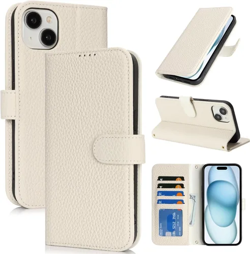 Miniatura 140 de Zouzt Funda para iPhone 11 de 6.1 pulgadas de piel auténtica con 4 ranuras para tarjetas, tarjetero con bloqueo RFID, tapa magnética, función atril