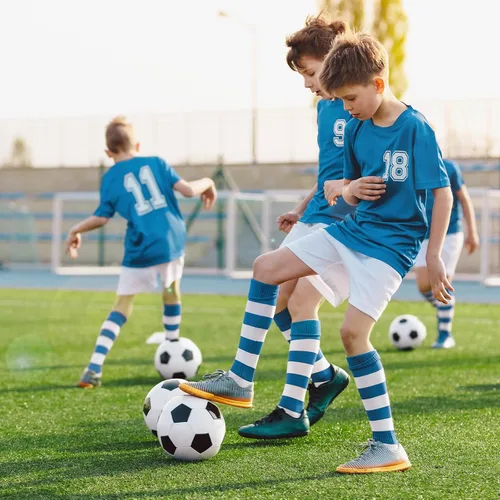 Miniatura 6 de Paquete de 2 pelotas de fútbol desinfladas con bomba para regalos de Navidad de 4 a 14 años, tamaño 3, tamaño 4, 5 artículos, ofertas a granel