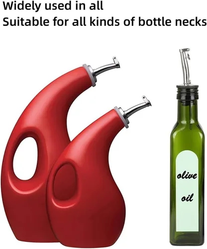 Miniatura 4 de Boquillas de vertido con tapa abatible para botellas de aceite de oliva, vinagre y licor, boquillas de acero inoxidable para botellas de 3/4