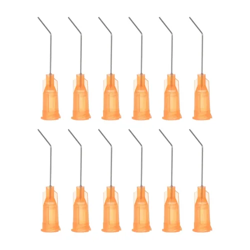 Miniatura 9 de HARFINGTON 12 piezas de agujas dispensadoras de punta roma, puntas dispensadoras curvadas de 30 calibre a 45 grados, 1 pulgada de ángulo