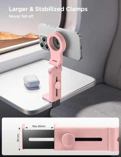 Miniatura 4 de JOYROOM para soporte de teléfono Magsafe para avión, [rotación flexible] soporte de teléfono para avión manos libres, artículos esenciales de viaje