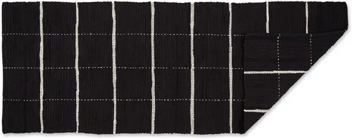 Miniatura 14 de DII Modern Farmhouse - Alfombra Chindi de algodón, 26 x 40 pulgadas, color negro y crema