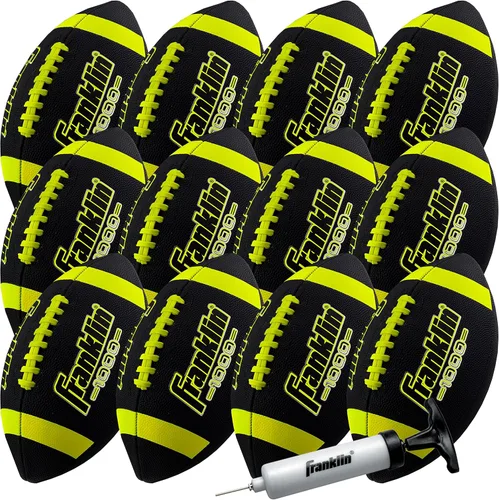 Miniatura 9 de Franklin Sports Youth + Adult Footballs - Extra Grip 1000 Official Size, Junior + Pee Wee Kids - 1 + 12 Packs Café/Blanco